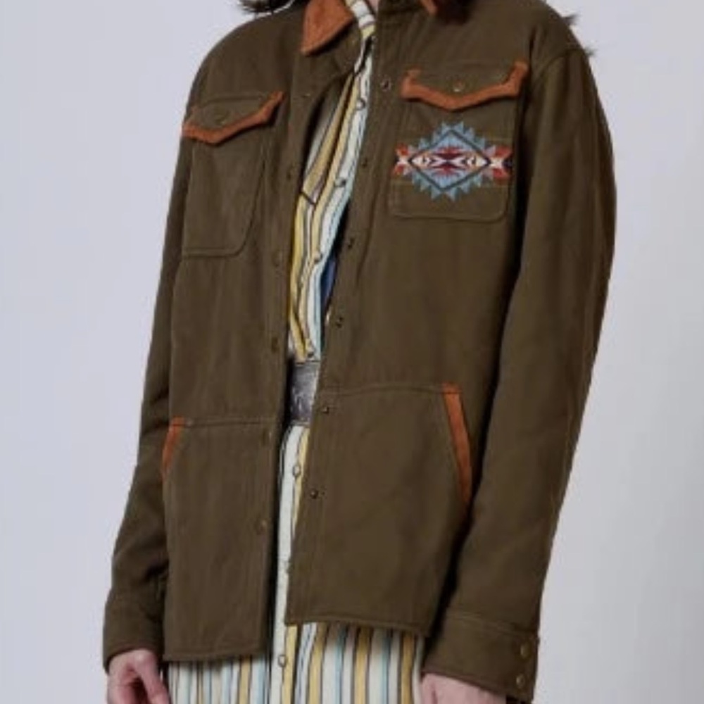 Double D Ranch Olive Jacket With Patterned Lining - image 2